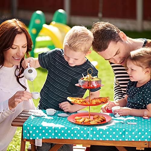 3-Tier Cupcake Stand Melamine Serving Tray Unbreakable Dessert Stand Fruit Candy Display Tower for Wedding, alternate view 4
