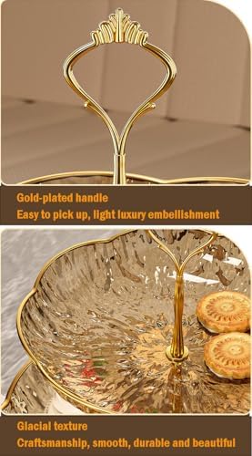 3 Tier Cupcake Stand, Plastic 3 Tiered Serving Stand, Dessert Tower Tray for Party, Birthday, Wedding, Gold in, alternate