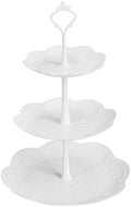 3 Tier Cupcake Stand, Plastic Tiered Serving Stand, Dessert Tower Tray for Tea Party, Baby Shower and Wedding