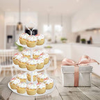 3 Tier Cupcake Stand, Plastic Tiered Serving Stand, Dessert Tower Tray for Tea Party, Baby Shower and Wedding, alternate view