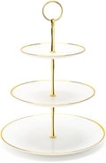 3 Tier Cupcake Stand, Plastic Tiered Serving Tray, Round in White
