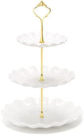 3 Tier Cupcake Stand, Plastic Tiered Serving Tray in White
