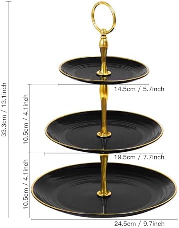3-Tier Cupcake Stand, Round Plastic Tiered Serving Tray, Cup Cake Tower for Birthday Wedding Party Decoration, alternate view