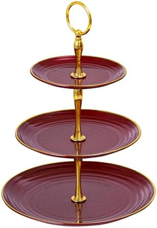 3-Tier Cupcake Stand, Round Plastic Tiered Serving Tray, Cup Cake Tower for Birthday Wedding Party Decoration