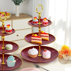 3-Tier Cupcake Stand, Round Plastic Tiered Serving Tray, Cup Cake Tower for Birthday Wedding Party Decoration, alternate view