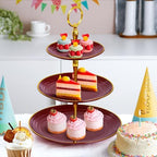 3-Tier Cupcake Stand, Round Plastic Tiered Serving Tray, Cup Cake Tower for Birthday Wedding Party Decoration, alternate view