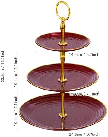 3-Tier Cupcake Stand, Round Plastic Tiered Serving Tray, Cup Cake Tower for Birthday Wedding Party Decoration, alternate view