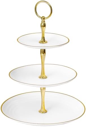 3-Tier Cupcake Stand, Round Plastic Tiered Serving Tray, Cup Cake Tower for Birthday Wedding Party Decoration