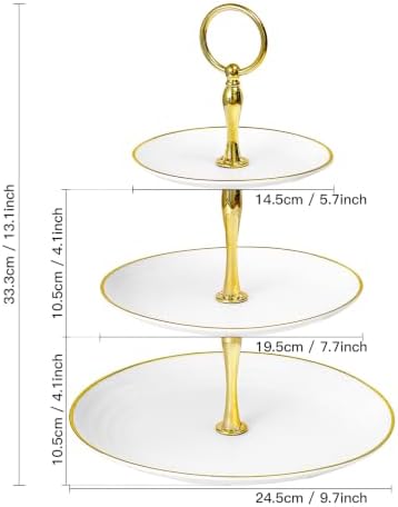 3-Tier Cupcake Stand, Round Plastic Tiered Serving Tray, Cup Cake Tower for Birthday Wedding Party Decoration, alternate view