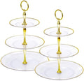 3-Tier Cupcake Stand, Round Plastic Tiered Serving Tray, Cup Cake Tower for Birthday Wedding Party Decoration