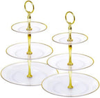 3-Tier Cupcake Stand, Round Plastic Tiered Serving Tray, Cup Cake Tower for Birthday Wedding Party Decoration