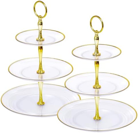 3-Tier Cupcake Stand, Round Plastic Tiered Serving Tray, Cup Cake Tower for Birthday Wedding Party Decoration