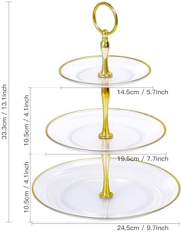 3-Tier Cupcake Stand, Round Plastic Tiered Serving Tray, Cup Cake Tower for Birthday Wedding Party Decoration, alternate view