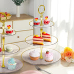 3-Tier Cupcake Stand, Round Plastic Tiered Serving Tray, Cup Cake Tower for Birthday Wedding Party Decoration, alternate view