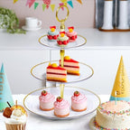 3-Tier Cupcake Stand, Round Plastic Tiered Serving Tray, Cup Cake Tower for Birthday Wedding Party Decoration, alternate view