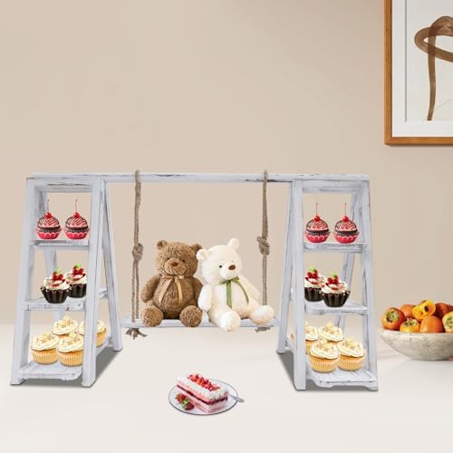 3 Tier Cupcake Stand, Table Display Set with Removable Trays and Adjustable Swing Plate, Countertop Display, alternate view 2