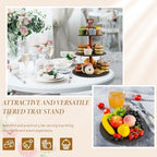 3 Tier Cupcake Stand, Tiered Serving Tray for Party Decor in Black, alternate view 4