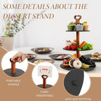 3 Tier Cupcake Stand, Tiered Serving Tray for Party Decor in Black, alternate view 5
