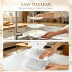 3 Tier Cupcake Stand Tower, Dessert Serving Tray, White, 2 Pack in White, alternate view 5