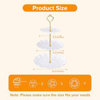 3 Tier Cupcake Stand Tower, Plastic Cup Cake Holder(Round Wave) in White, alternate view 3