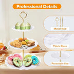 3 Tier Cupcake Stand Tower, Plastic Cup Cake Holder(Round Wave) in White, alternate view 4