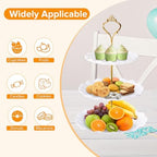 3 Tier Cupcake Stand Tower, Plastic Cup Cake Holder(Round Wave) in White, alternate view 5