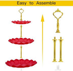 3-Tier Cupcake Stand, Wavy Plastic Tiered Serving Tray, Cup Cake Tower for Birthday Wedding Party Decoration, alternate view