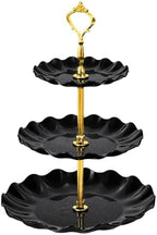 3-Tier Cupcake Stand, Wavy Plastic Tiered Serving Tray, Cup Cake Tower for Birthday Wedding Party Decoration