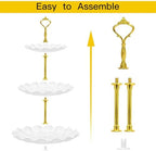 3-Tier Cupcake Stand, Wavy Plastic Tiered Serving Tray, Cup Cake Tower for Birthday Wedding Party Decoration, alternate view