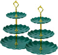 3-Tier Cupcake Stand, Wavy Plastic Tiered Serving Tray, Cup Cake Tower for Birthday Wedding Party Decoration