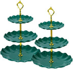 3-Tier Cupcake Stand, Wavy Plastic Tiered Serving Tray, Cup Cake Tower for Birthday Wedding Party Decoration