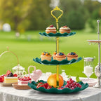 3-Tier Cupcake Stand, Wavy Plastic Tiered Serving Tray, Cup Cake Tower for Birthday Wedding Party Decoration, alternate view