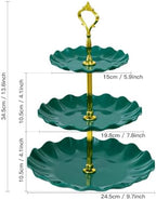 3-Tier Cupcake Stand, Wavy Plastic Tiered Serving Tray, Cup Cake Tower for Birthday Wedding Party Decoration, alternate view