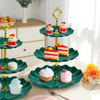 3-Tier Cupcake Stand, Wavy Plastic Tiered Serving Tray, Cup Cake Tower for Birthday Wedding Party Decoration, alternate view