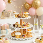 3 Tier Cupcake Stand, White Porcelain Wedding Cupcake Stand, Tiered Serving Tray, Cupcake Display Tower, Dessert, alternate