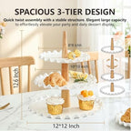 3 Tier Cupcake Stand, White Porcelain Wedding Cupcake Stand, Tiered Serving Tray, Cupcake Display Tower, Dessert, alternate