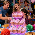 3 Tier Cupcake Stand with Pink Light, Cupcake Tower for 24 Cupcakes in Pink, alternate view 5