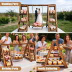 3 Tier Cupcake Stand with Swing, Wooden Cupcake Stand, Swing Cupcake Stand with Removable Serving Platter and, alternate view