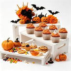 3 Tier Cupcake Stand & Wood Display Risers, for Food Desserts Stand Perfume Organizer Funko POP Collections, alternate view 5