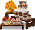 3 Tier Cupcake Stand & Wood Display Risers, for Food Desserts Stand Perfume Organizer Funko POP Collections