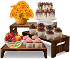 3 Tier Cupcake Stand & Wood Display Risers, for Food Desserts Stand Perfume Organizer Funko POP Collections