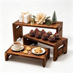 3 Tier Cupcake Stand & Wood Display Risers, for Food Desserts Stand Perfume Organizer Funko POP Collections, alternate view 7