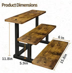 3 Tier Cupcake Stand, Wooden Risers Display Stands Stepped Dessert Table Display Set with Metal Frame Tiered, alternate view
