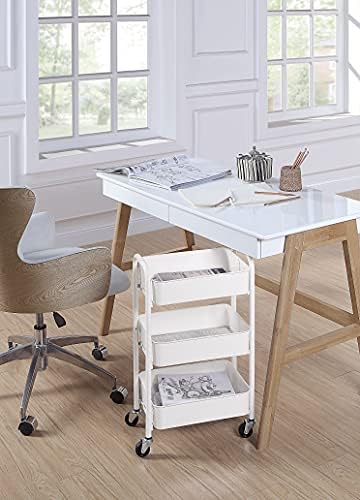 3-Tier Delicate Compact Rolling Metal Storage Organizer - Mobile Utility Cart Kitchen/Under Desk Cart with, alternate view 2