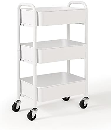 3-Tier Delicate Compact Rolling Metal Storage Organizer - Mobile Utility Cart Kitchen/Under Desk Cart with, alternate view 4