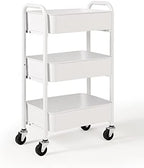 3-Tier Delicate Compact Rolling Metal Storage Organizer - Mobile Utility Cart Kitchen/Under Desk Cart with, alternate view 4