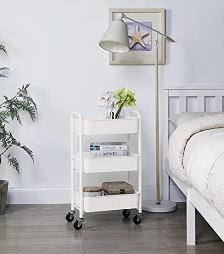 3-Tier Delicate Compact Rolling Metal Storage Organizer - Mobile Utility Cart Kitchen/Under Desk Cart with, alternate view 6