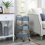 3-Tier Delicate Compact Rolling Metal Storage Organizer - Mobile Utility Cart Kitchen/Under Desk Cart with, alternate view 4