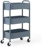 3-Tier Delicate Compact Rolling Metal Storage Organizer - Mobile Utility Cart Kitchen/Under Desk Cart with, alternate view 6