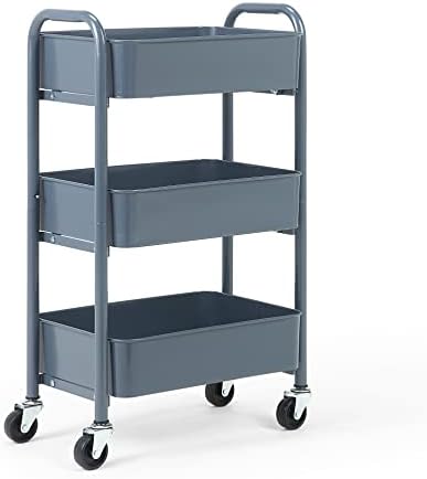 3-Tier Delicate Compact Rolling Metal Storage Organizer - Mobile Utility Cart Kitchen/Under Desk Cart with, alternate view 6